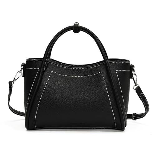 JXpxbao Handtasche Damen Mittelgroß Tasche Leder Umhängetasche Damen-Henkeltaschen Tote Bag Handtaschen Taschen Schultertaschen Umhängetasche Schultertasche (Schwarz) von JXpxbao