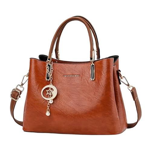 JXpxbao Handtaschen Damen Modische Handle Handbags Taschen Damen Umhängetaschen Mit Anhänger Elegant Damen Schultertaschen Crossbody Bag (Gelb) von JXpxbao