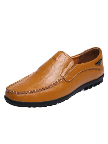 JXpxbao Herren-Anzugschuhe Lederschuhe Hochzeitsschuhe Halbhohe Schuhe Klassische Business-Schuhe Schwarz Braun 38-46 (43,Gelblich braun) von JXpxbao