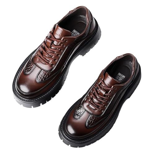 JXpxbao Herren-Anzugschuhe Lederschuhe Hochzeitsschuhe Halbhohe Schuhe Klassische Business-Schuhe Schwarz Braun 38-47 (42,Braun) von JXpxbao