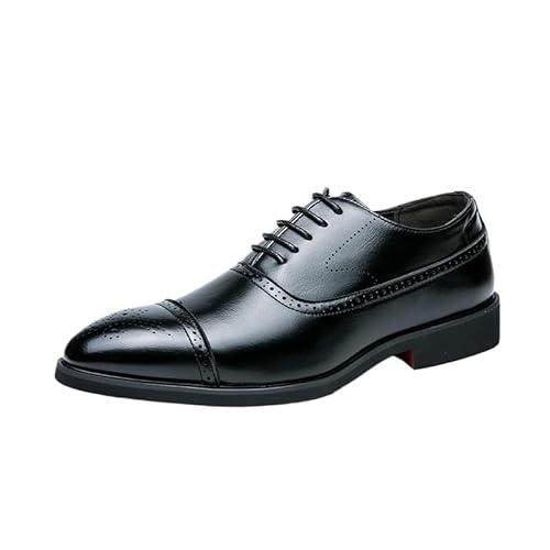 JXpxbao Herren-Anzugschuhe Lederschuhe Hochzeitsschuhe Halbhohe Schuhe Klassische Business-Schuhe Schwarz Braun 38-47 (Schwarz,41) von JXpxbao