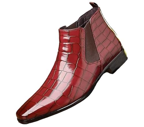 JXpxbao Herren Boots Stiefeletten Freizeitstiefel Oxford Boots (Burgunderrot,42) von JXpxbao