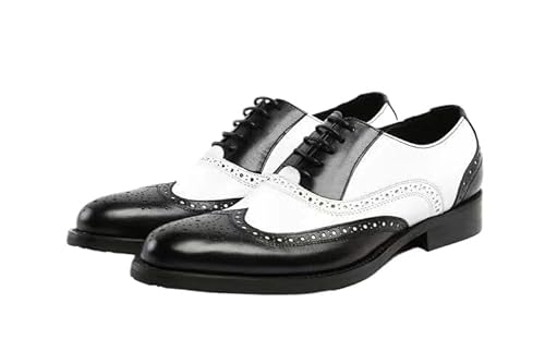 JXpxbao Herren Gutaussehend Hochzeitsschuhe Oxfords Mikrofaser-Leder Nähen Farben Formelle Abendschuhe (schwarz,45) von JXpxbao