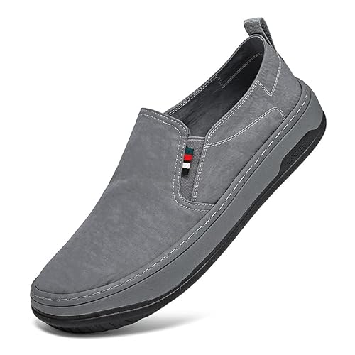 JXpxbao Herren Klassische Mokassins Flache Slipper Slip on Penny Loafer Weich Komfort Schuhe Bootsschuhe Atmungsaktiv Sportschuhe Freizeit Fahrschuhe EU 39-44 (Grau,39) von JXpxbao