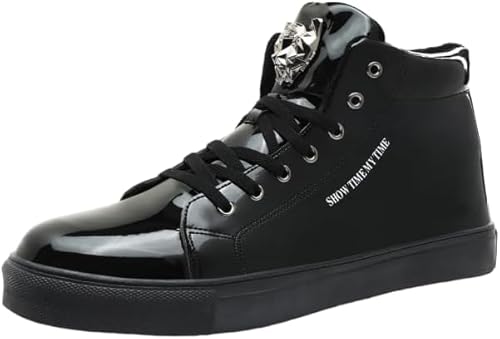 JXpxbao Herren Laufschuhe Mode High Top Sneakers Freestyle Hi-Top Lässig Sportschuhe Hoch Turnschuhe Freizeitschuhe Skateboardschuhe (Schwarz,44) von JXpxbao