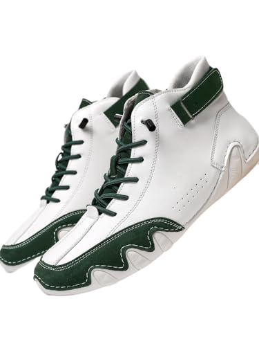 JXpxbao Herren Laufschuhe Mode High Top Sneakers Freestyle Hi-Top Lässig Sportschuhe Wanderschuhe Hoch Turnschuhe Freizeitschuhe Fitness Hohe Schuhe (38,weiß grün) von JXpxbao