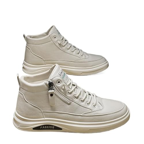 JXpxbao Herren Laufschuhe Mode High Top Sneakers Freestyle Hi-Top Lässig Sportschuhe Wanderschuhe Hoch Turnschuhe Freizeitschuhe Fitness Hohe Schuhe (40,weiß) von JXpxbao