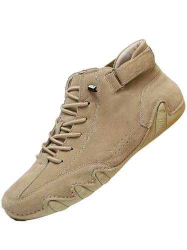 JXpxbao Herren Laufschuhe Mode High Top Sneakers Freestyle Hi-Top Lässig Sportschuhe Wanderschuhe Hoch Turnschuhe Freizeitschuhe Fitness Hohe Schuhe (41,Khaki) von JXpxbao