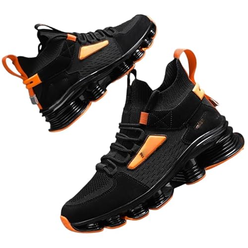 JXpxbao Herren Laufschuhe Mode High Top Sneakers Freestyle Hi-Top Lässig Sportschuhe Wanderschuhe Hoch Turnschuhe Freizeitschuhe Fitness Hohe Schuhe (44,Schwarz) von JXpxbao
