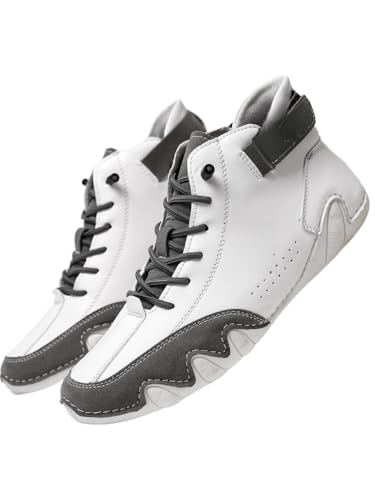 JXpxbao Herren Laufschuhe Mode High Top Sneakers Freestyle Hi-Top Lässig Sportschuhe Wanderschuhe Hoch Turnschuhe Freizeitschuhe Fitness Hohe Schuhe (44,Weiße Asche) von JXpxbao
