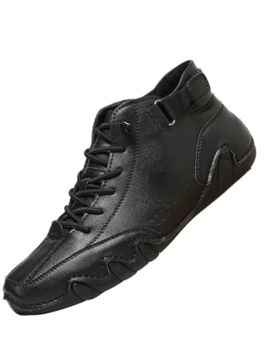 JXpxbao Herren Laufschuhe Mode High Top Sneakers Freestyle Hi-Top Lässig Sportschuhe Wanderschuhe Hoch Turnschuhe Freizeitschuhe Fitness Hohe Schuhe (48,schwarz) von JXpxbao