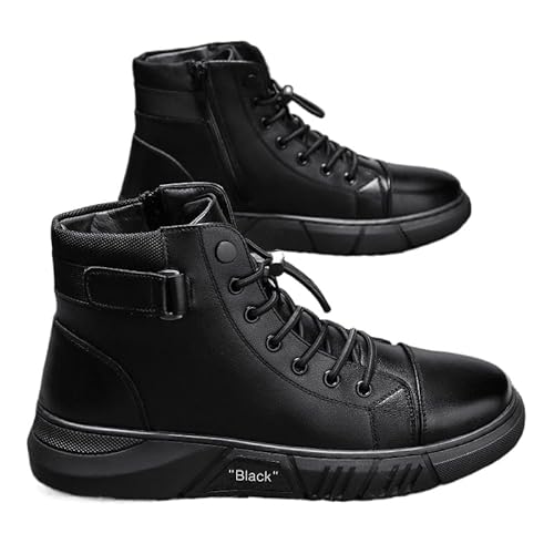 JXpxbao Herren Laufschuhe Mode High Top Sneakers Freestyle Hi-Top Lässig Sportschuhe Wanderschuhe Hoch Turnschuhe Freizeitschuhe Fitness Hohe Schuhe (Schwarz (Samt),42) von JXpxbao