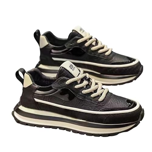 JXpxbao Herren-Laufschuhe Stilvolle Low-Top-Sneaker Freestyle Low-Top-Freizeit-Sneaker Wanderstiefel Freizeitschuhe Fitness-Low-Top-Sneaker (Schwarz,42) von JXpxbao
