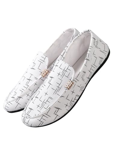 JXpxbao Herren-Loafer, modische Herrenschuhe und Party-Loafer,Smoking-Loafer (Weiß 1,41) von JXpxbao