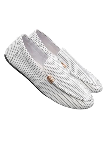 JXpxbao Herren-Loafer, modische Herrenschuhe und Party-Loafer,Smoking-Loafer (weiß 2,43) von JXpxbao