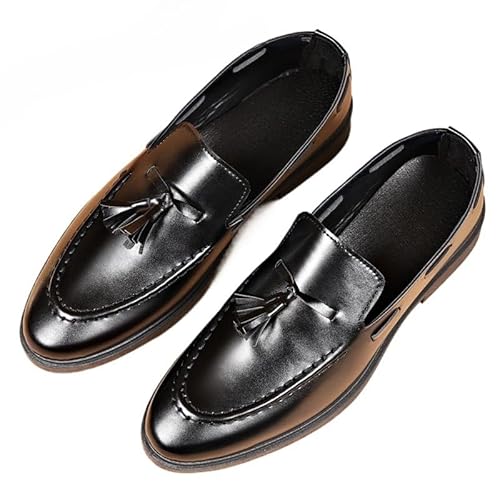 JXpxbao Herren Loafers Mokassins Oxfords Formelle Anzugschuhe Leder Schlupfschuhe (46,schwarz) von JXpxbao
