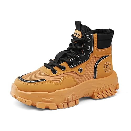 JXpxbao Herren Militärische Atmungsaktiv Taktische Arbeitsstiefel Chukka Stiefel Militär Kampfstiefel Springerstiefel Männer Wanderschuhe Zum Trekking, Jagen, Arbeiten (Khaki,41) von JXpxbao