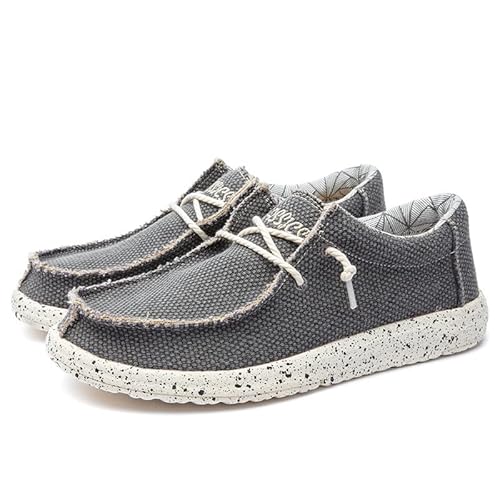JXpxbao Herren Mokassins Flache Slipper Slip on Loafer Weich Comfort Klassische Schuhe (Grau,40) von JXpxbao