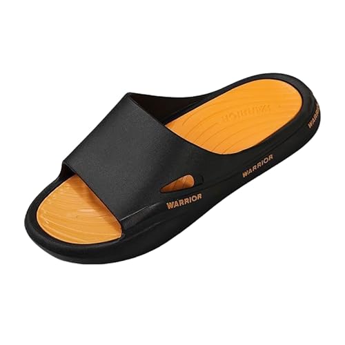 Herren Recovery Sandalen Bequeme Schlappen Orthopädische Offene Zehen Sport Latschen Leicht rutschfest Badelatschen Sommer Strand Badesandalen Flip Flops Indoor/Outdoor (Schwarz Gelb,46) von JXpxbao