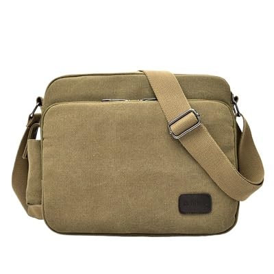JXpxbao Herren Retro Umhängetasche Kleine Canvas Messenger Bag Sporttasche Outdoor Freizeit Campus Canvas Reisetasche Strandtasche (Braun) von JXpxbao