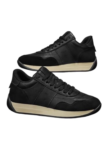 JXpxbao Herren-Schnürsneaker – Sportschuhe – Strapazierfähige und stylische Sneaker (42,Schwarz) von JXpxbao