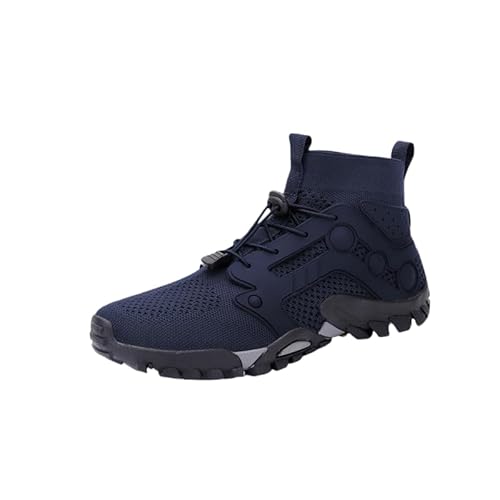JXpxbao Herren Slip-On Mesh Atmungsaktive rutschfeste Sportschuhe, Strapazierfähiges Gummisohle, Ideal Für Frühling/Sommer Outdoor Wandern, Camping, Klettern EU 38-46 (Blau,42) von JXpxbao