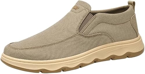 JXpxbao Herren Slip on Loafers Leichte Freizeitschuhe Bequeme Bootsschuhe Outdoor-Fahrschuhe (Khaki,39) von JXpxbao