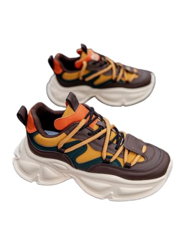 JXpxbao Herren-Sneaker Mit Dicken Sohlen, Modische Freizeitschuhe Mit Dicken Sohlen, Bequeme Sneaker Mit Keilabsatz (43,Mika) von JXpxbao