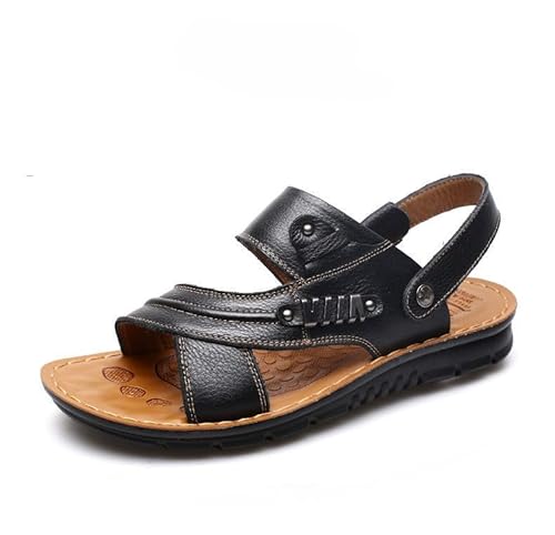 JXpxbao Herren Strand Hausschuhe Wandersandale Sommer Bequeme Trekkingschuhe Wanderschuhe Sport Outdoor Pantoletten (schwarz,40) von JXpxbao