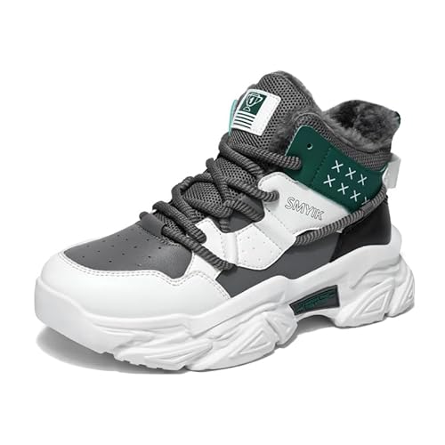 JXpxbao Herren Winterschuhe Warme Gefütterte Winterstiefel Wasserdicht Wanderschuhe Winter Sneaker Outdoorschuhe Trekkingschuhe (Grau,39) von JXpxbao