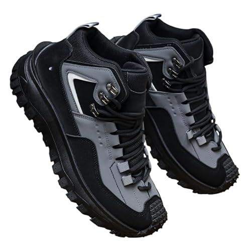 JXpxbao Herren Winterstiefel Warm Gefüttert Leichte Schneestiefel Wasserdicht Rutschfest Winterschuhe Outdoor Winterboots Für Herren (Grau,41) von JXpxbao