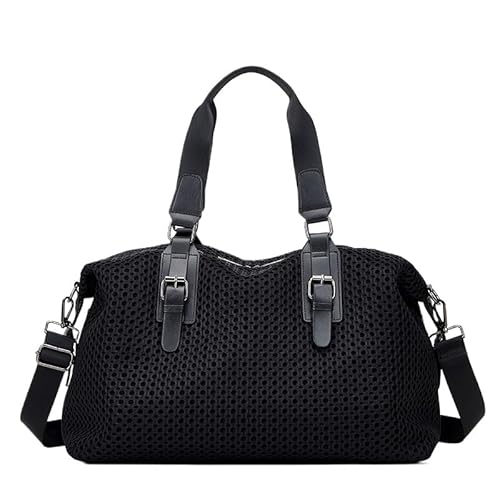 JXpxbao Hochwertige Reisetasche Aus Nylon Für Damen Mit Abnehmbarem Schultergurt, Reißverschluss Und Polyesterfutter, Geeignet Urlaub, Freizeitaktivitäten, Den Täglichen Gebrauch (Schwarz) von JXpxbao