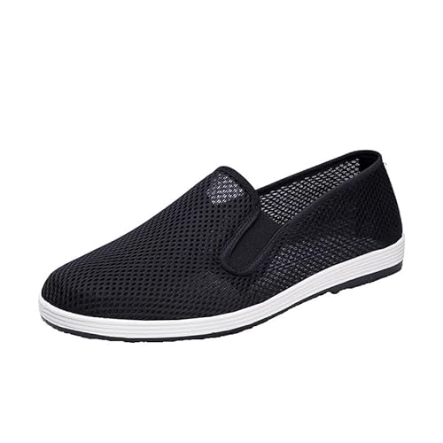 JXpxbao Hohle Weiche Atmungsaktive Sommer-Slip-On-Schuhe Lässige Mesh-Schuhe Herrenschuhe Freizeitschuhe Für Herren Schuhe Sneaker (schwarz,39) von JXpxbao