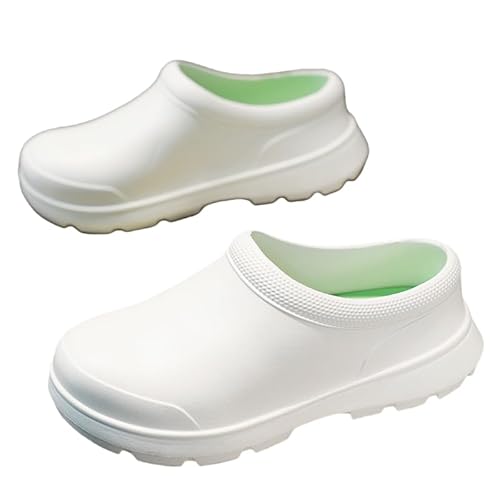 JXpxbao Kochschuhe rutschfeste Schuhe Herren Damen Küche Arbeitsschuhe Wasserfeste Koch Slippers Schuhe Berufsschuhe Non-Slip Chef Clogs (weiß,44) von JXpxbao