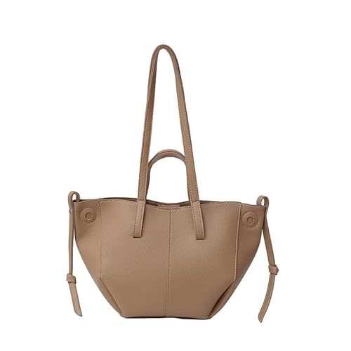JXpxbao Kunstleder-Tragetasche for Damen und Beutel for Damen, großes Fassungsvermögen, modische Hobo-Tasche, vielseitige Umhängetasche, Clutch-Tasche, Shopper-Tasche Für Arbeit, Reisen (Khaki,L) von JXpxbao