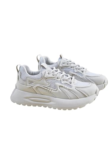 JXpxbao Laufschuhe Für Damen – Atmungsaktive Plateau-Sneaker Mit Dicker Sohle, Bequeme Und Leichte Freizeitschuhe Für Den Alltag Und Sport (36,Grau) von JXpxbao