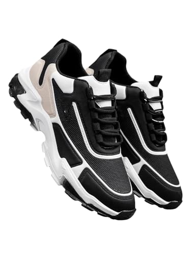 JXpxbao Laufschuhe Herren Extra Weite Sportschuhe Breite Fitnessschuhe Bequeme Sportschuhe bei Plantarfasziitis Fußschmerzen (40,schwarz Khaki) von JXpxbao