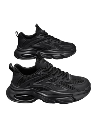 JXpxbao Laufschuhe Herren Extra Weite Sportschuhe Breite Fitnessschuhe Bequeme Sportschuhe bei Plantarfasziitis Fußschmerzen (Schwarz,42) von JXpxbao