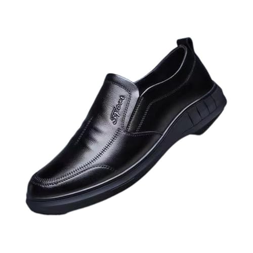 JXpxbao Lederschuhe Mit Weicher Sohle Herren Formelle Kleidung Bequeme Atmungsaktive Freizeitschuhe Trendmode Business Herrenschuhe Atmungsaktiv (43,schwarz) von JXpxbao