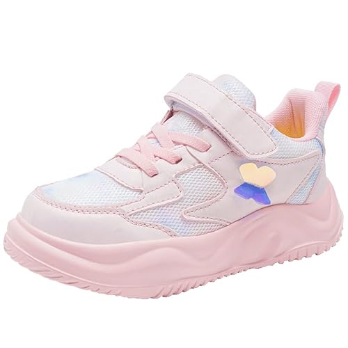 JXpxbao Mädchen Schuhe Kinder Turnschuhe Glitzer Sportschuhe Laufschuhe Hallenschuhe Klettverschluss Tennisschuhe Festliche Für Jugendliche Rosa Und Weiß (Rosa,35) von JXpxbao