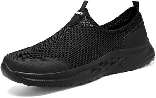 JXpxbao Männer Sportschuhe Modische Neue Muster Einfache Reine Farbe Mesh Atmungsaktiv Bequem Herren Klassische Sneaker (Schwarz,43) von JXpxbao