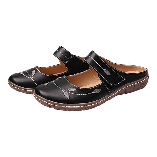 JXpxbao Mary Jane Clogs Gartenclogs Damen Clogs Damen-Halbschuhe Sommer Sandalen Elegante Und Bequeme Damenschuhe, Perfekt Für Sommer, Herbst Und Frühling (Schwarz,38) von JXpxbao