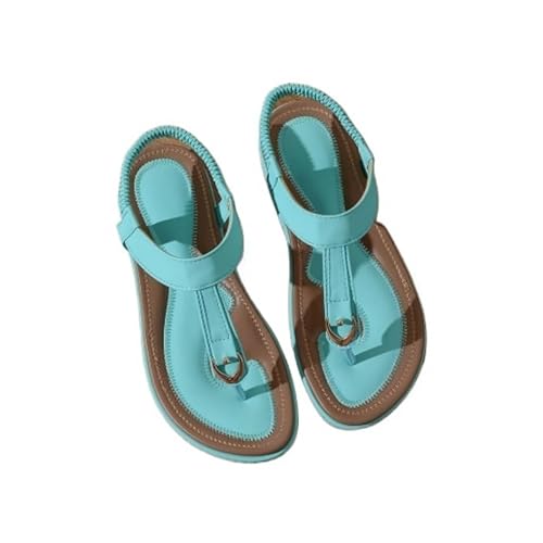 JXpxbao Orthopädische Sandalen, Schick Und Bequem, Flip-Flops Mit Fußgewölbeunterstützung Für Damen, Mit Elastischem Knöchelriemen (Pfauenblau,38) von JXpxbao