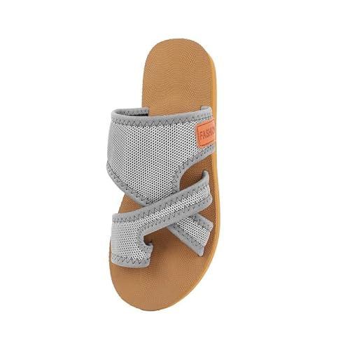 JXpxbao Orthopädische Sandalen Damen Sommer Hallux Valgus Flach Pantolette Leichte Mesh Strandsandalen Bequeme Hausschuhe Breite Füße Casual Pantolette Freizeitschuhe Sommerschuhe (Grau,39) von JXpxbao