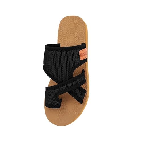 JXpxbao Orthopädische Sandalen Damen Sommer Hallux Valgus Flach Pantolette Leichte Mesh Strandsandalen Bequeme Hausschuhe Breite Füße Casual Pantolette Freizeitschuhe Sommerschuhe (Schwarz,36) von JXpxbao