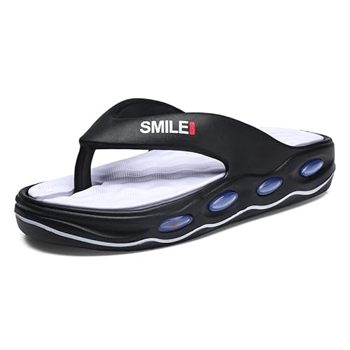 JXpxbao Orthopädische Sandalen Herren Orthopedic Slippers Männer Fußgewölbestütze Herren Cloud Recovery Pillow Slides Badeschuhe Hausschuhe (Schwarz Weiß,42) von JXpxbao