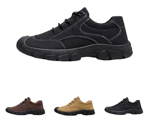 JXpxbao Orthopädische Schuhe Herren Leicht Trekkingschuhe rutschfeste Outdoor Schuhe Atmungsaktiv Freizeitschuhe Slip-on Walkingschuhe Weit Herren Sneaker (schwarz,39) von JXpxbao