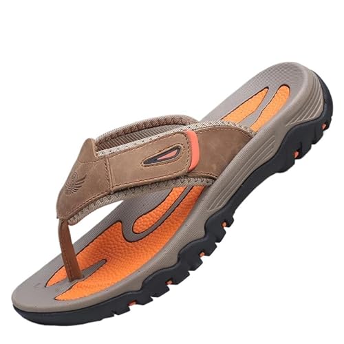 JXpxbao Orthopedische Sandals - Herren Flip Flops Beach Sandalen Surfen Zehentrenner Sommerschuhe (Braun,46) von JXpxbao