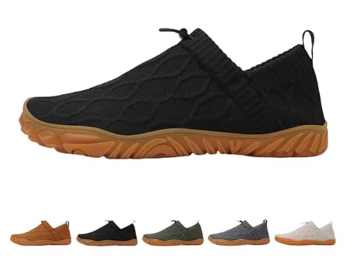 JXpxbao Outdoor Barfußschuhe Herren Slip On Sneaker Weich rutschfest Traillaufschuhe Walkingschuhe Leicht Fitnessschuhe (schwarz,41) von JXpxbao