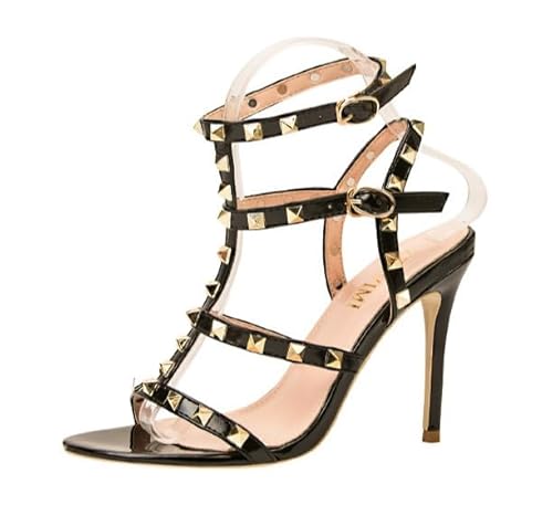 JXpxbao Plateau-Mary-Jane-Schuhe Für Damen, Süße Lolita-Gothic Kleid-Pumps-Schuhe, Klobige Plateau-Schuhe, Lackleder-Kleiderschuhe (schwarz,35) von JXpxbao